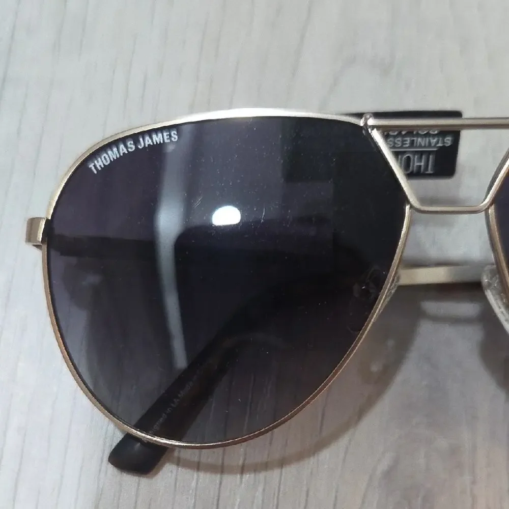 Gold and Black Aviator Sunglasses